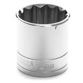 Performance Tool Chrome Socket, 1/2" Drive, 32mm, 12 Point, Shallow W32832